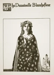 Demoiselle Blanchefleur, illustration från "The Story of the Champions of the Round Table"